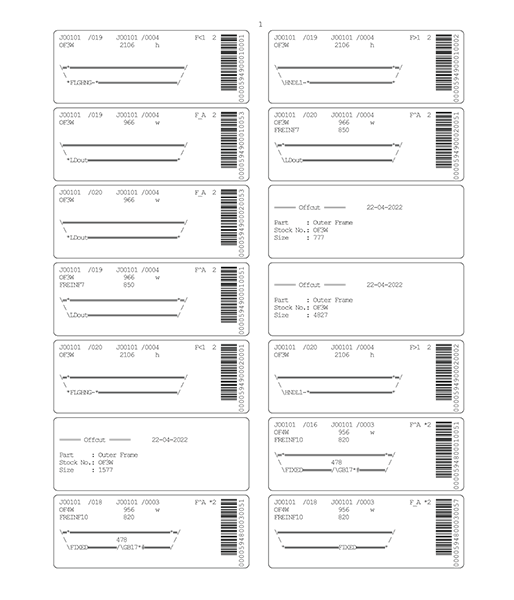 Bar-coded Profile Labels